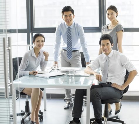 Portrait of young Chinese business people